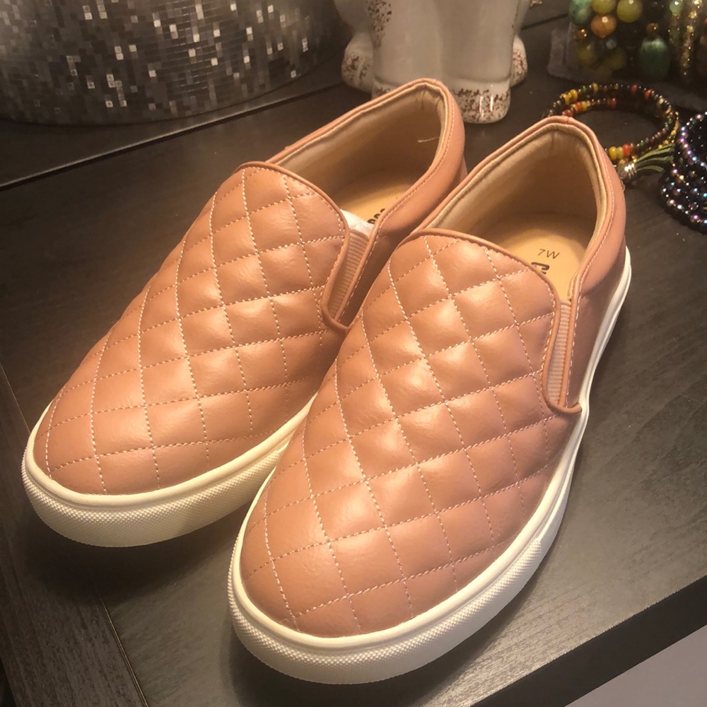 Pink Quilted Slide on Sneakers